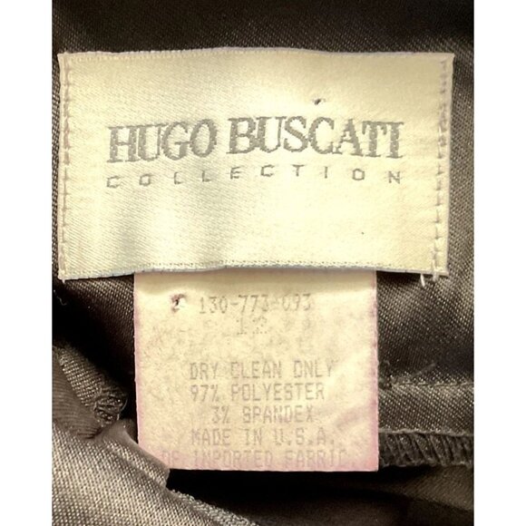 VTG HUGO BUSCATI  BLACK COCKTAIL DRESS SZ 12 USA MADE STRAPS PENCIL SHORT WOMENS - Picture 5 of 5